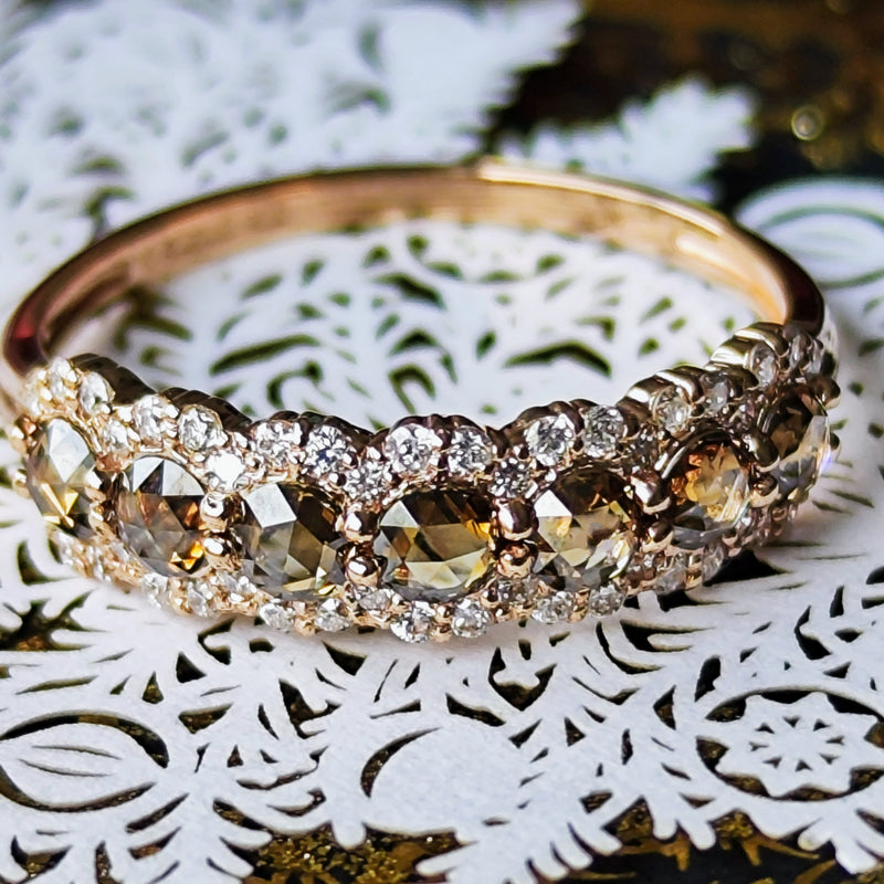 【ローズカット】天然ブラウンダイヤモンド リング