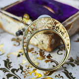 あこや真珠 透かし模様 イタリア 18金リング