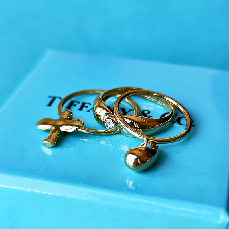 TIFFANY &Co ティファニー ダブルティアドロップリング 18金