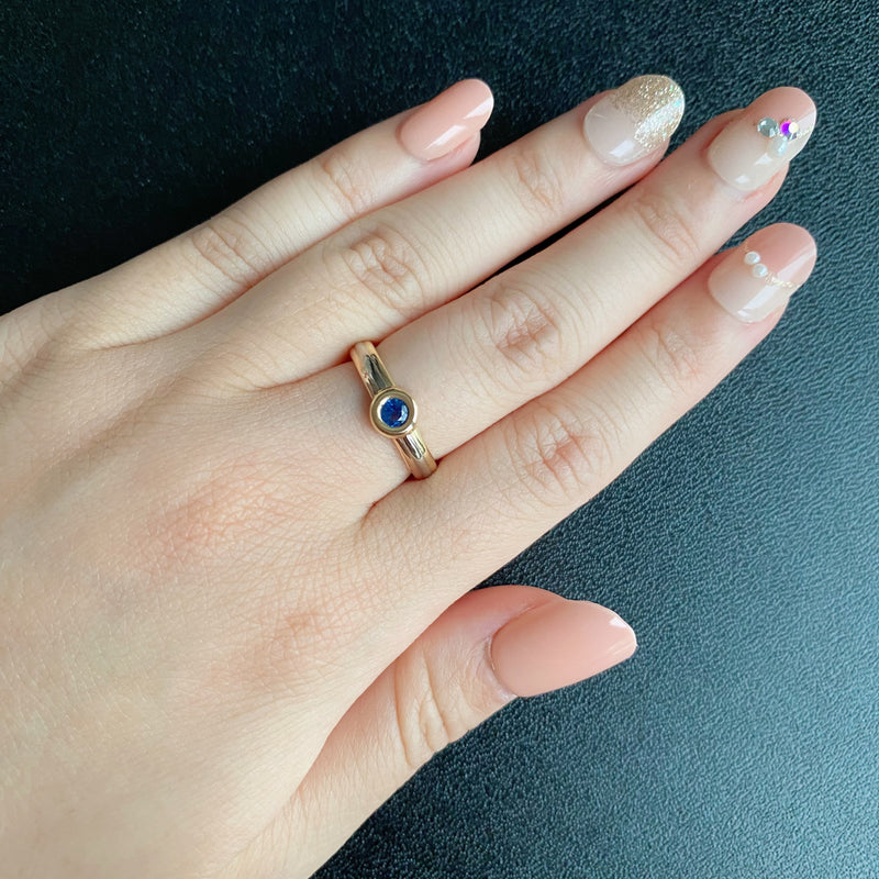 【Vintage Cartier】カルティエ モノストーン サファイア 18金スリーカラーリング