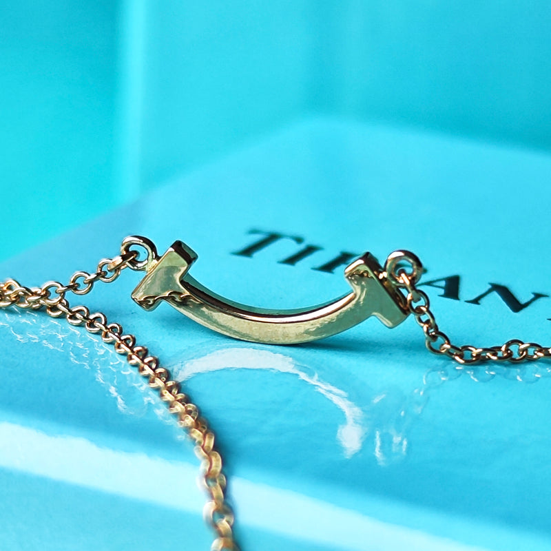 TIFFANY &Co ティファニー Tスマイル ミニ ネックレス 18金PG