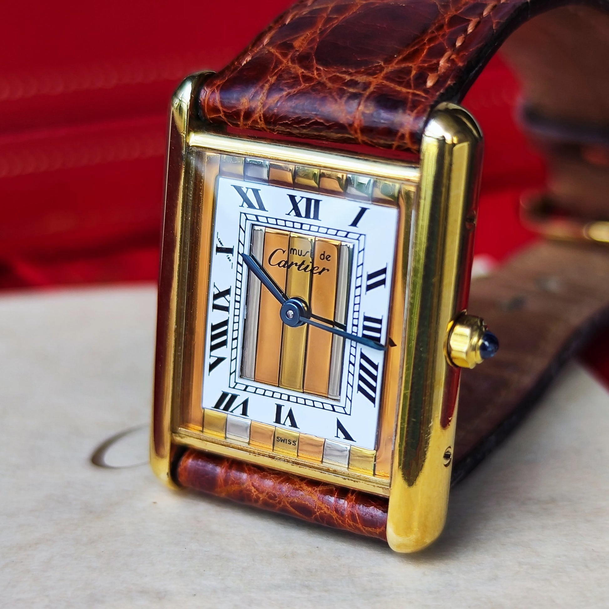 Cartier カルティエ マストタンク LMトリニティミラー文字盤 クォーツ腕時計