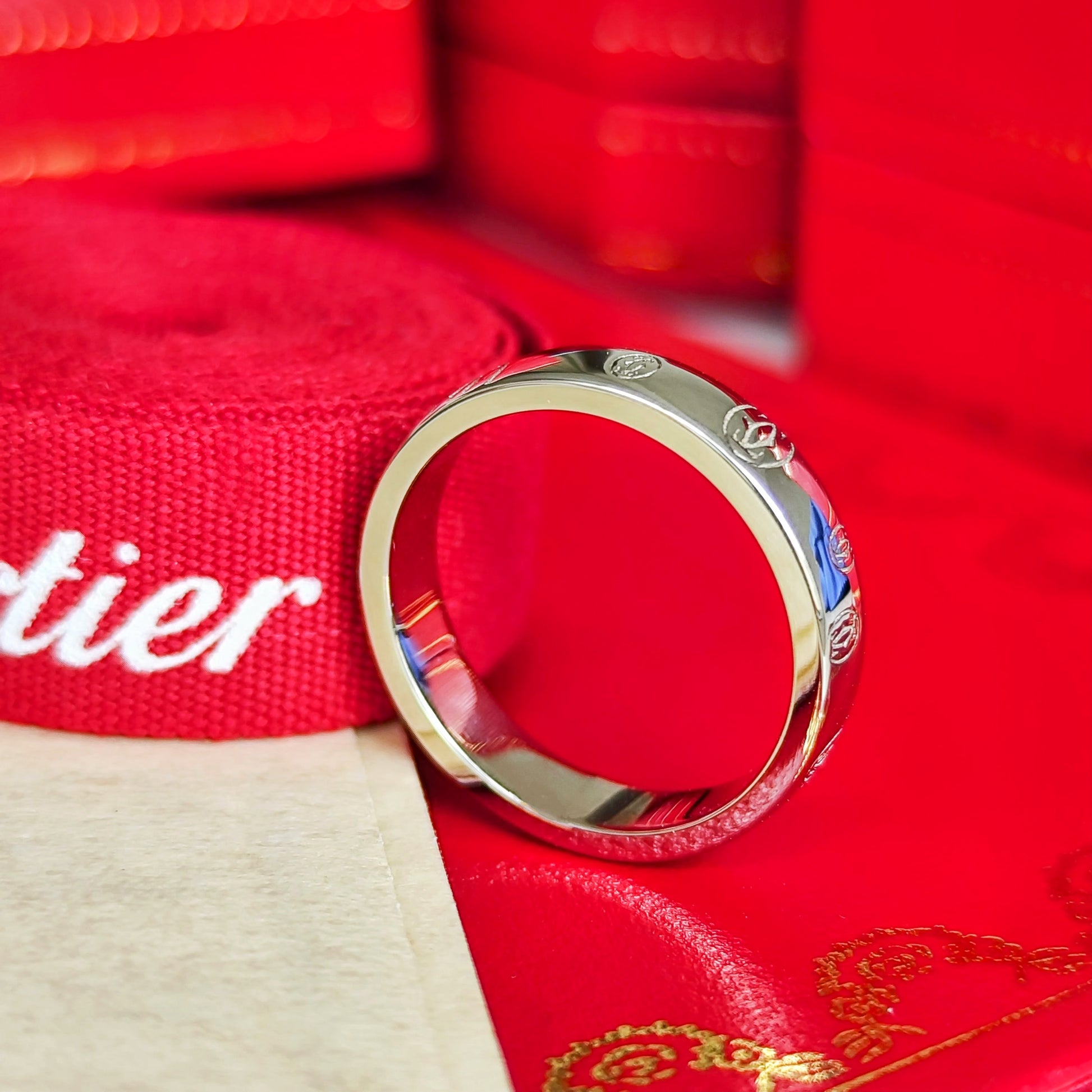 【Cartier 廃盤】カルティエ ハッピーバースデー リング 18金WG 52