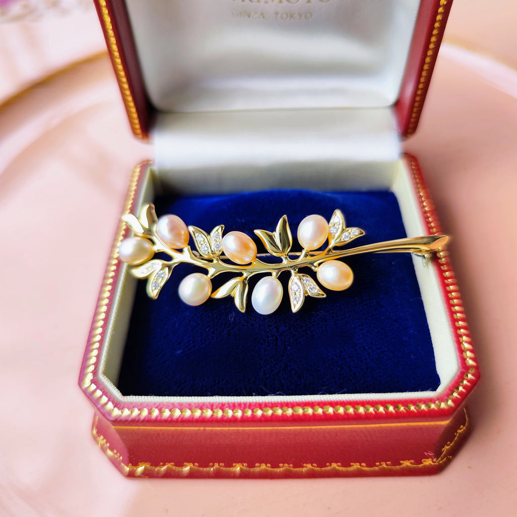 MIKIMOTO ミキモト 淡水真珠 18金ブローチ