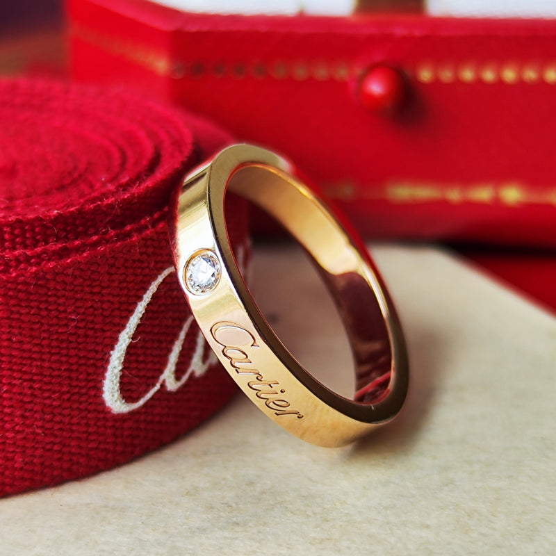 Cartier カルティエ Cドゥ ダイヤモンド リング 18金PG 7号