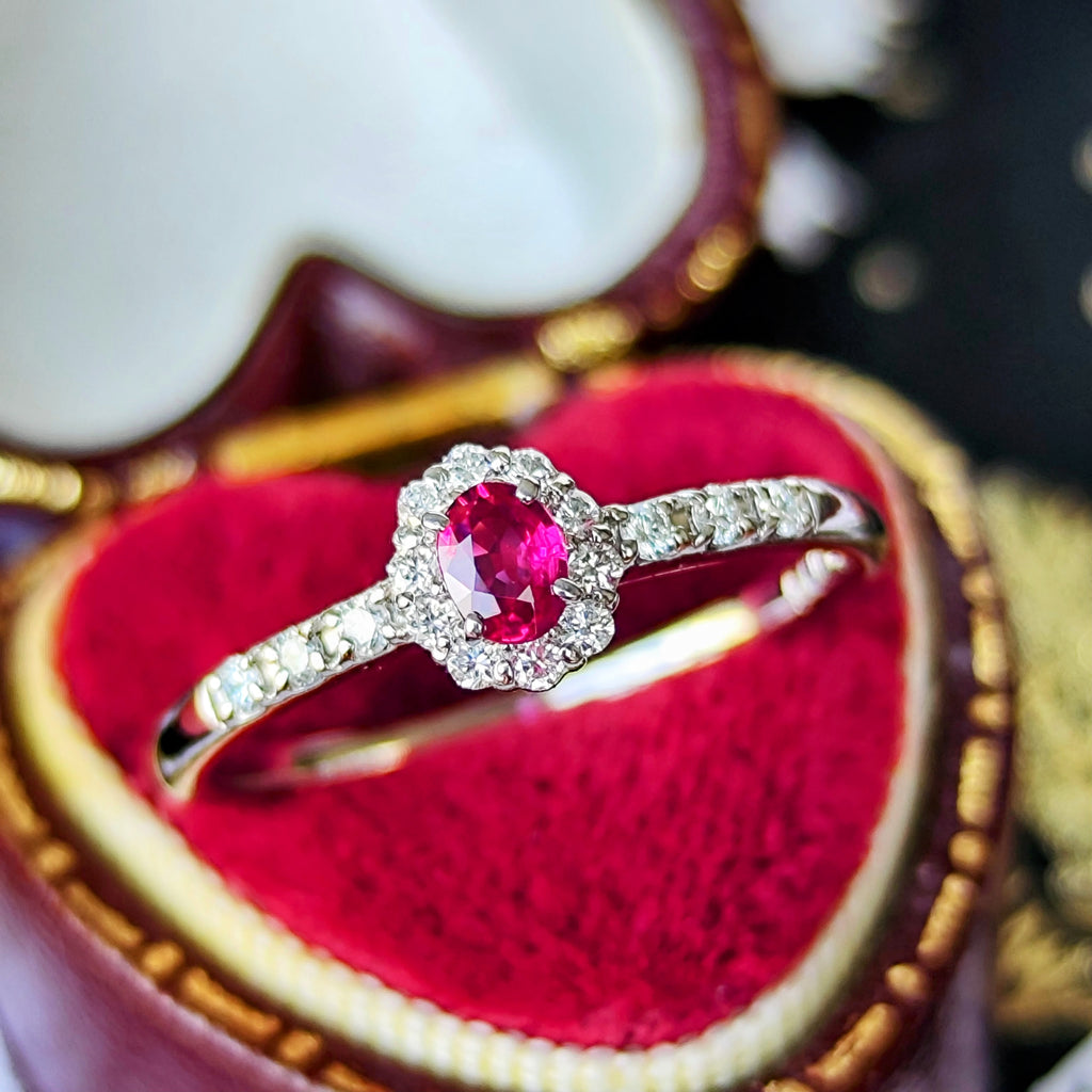 天然ルビー 天然ダイヤモンド プラチナリング