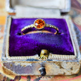 天然スペサルティンガーネット 天然ダイヤモンド 18金リング