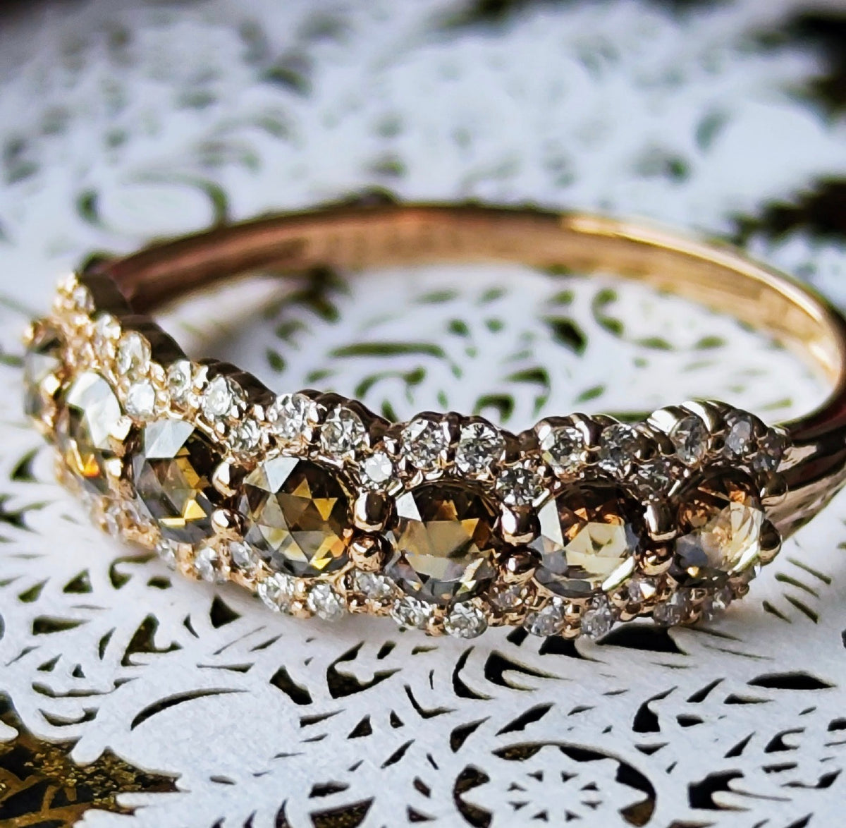 お値下げ】ローズカット 天然ブラウンダイヤモンド 18金リング – Mico