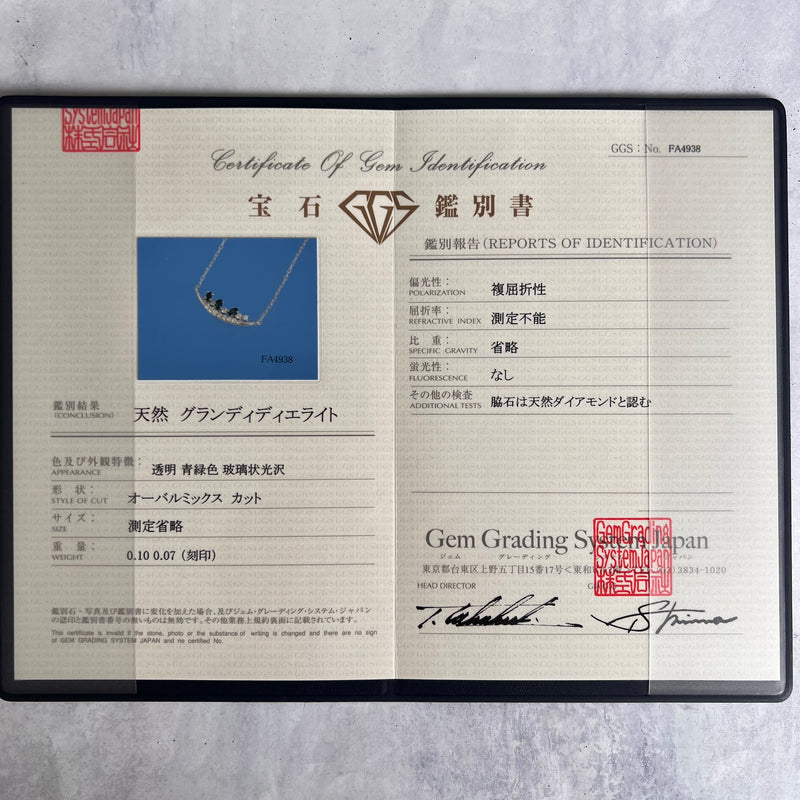 【初期の頃のルース】天然グランディディエライト 天然ダイヤモンド ネックレス