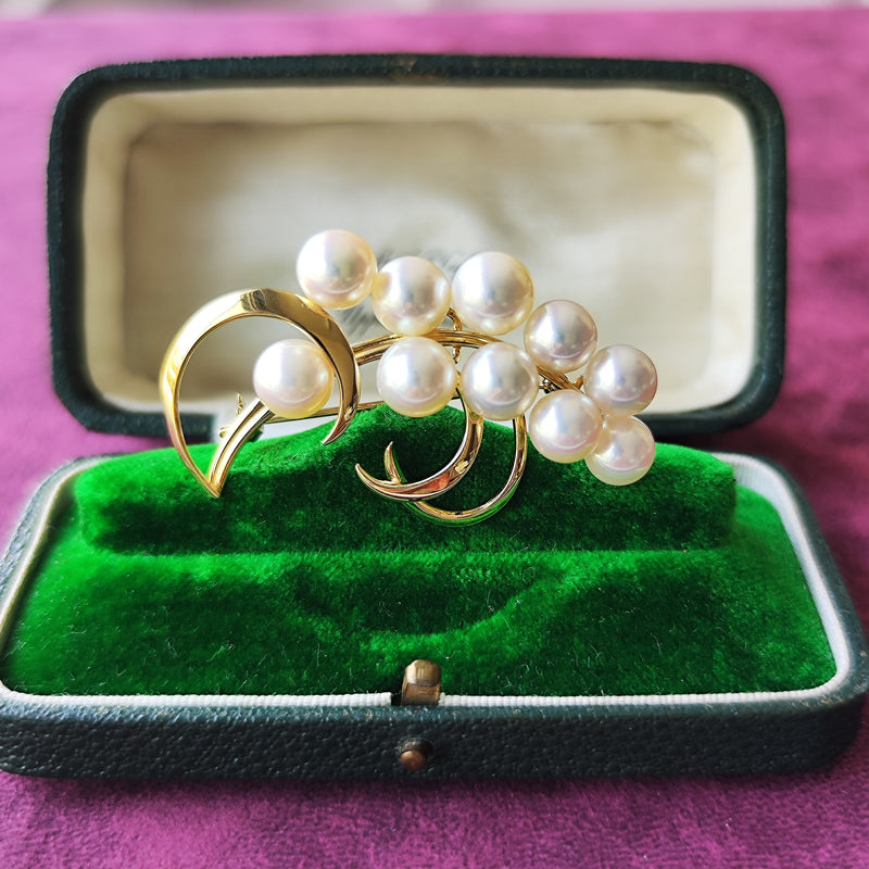 美品 MIKIMOTO あこやパール ブローチ コサージュ リボン 愛子様