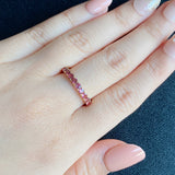 【マラヤガーネット】天然ガーネット ハーフエタニティリング