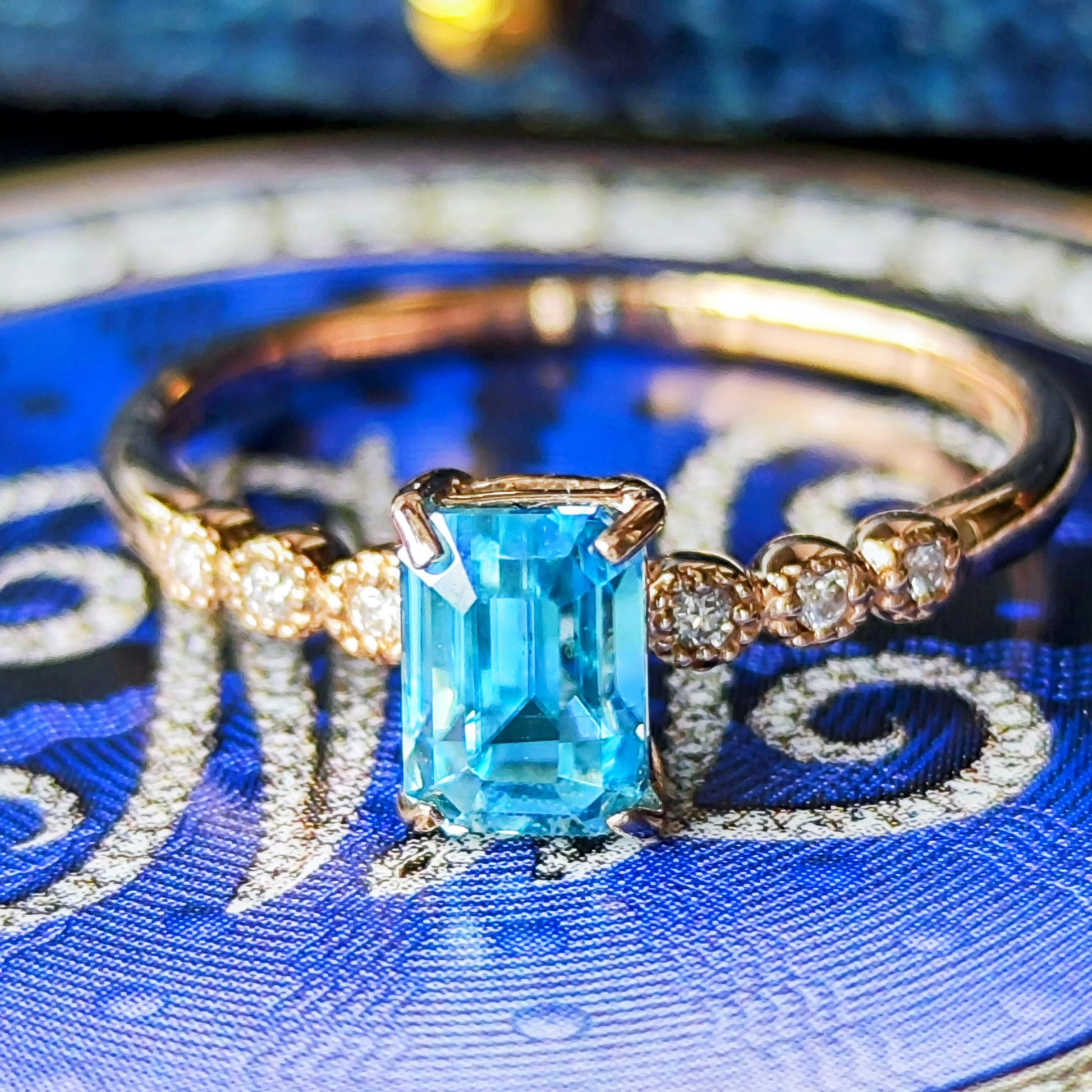 天然ジルコン 1.26ct 天然ダイヤモンド リング