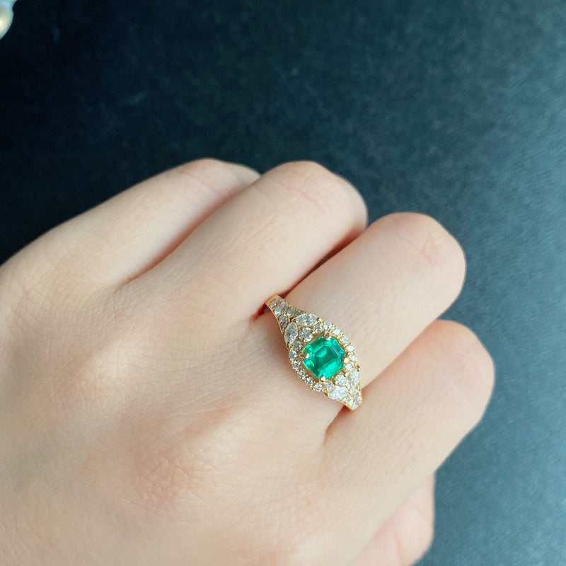 【コロンビア産】天然エメラルド 天然ダイヤモンド リング