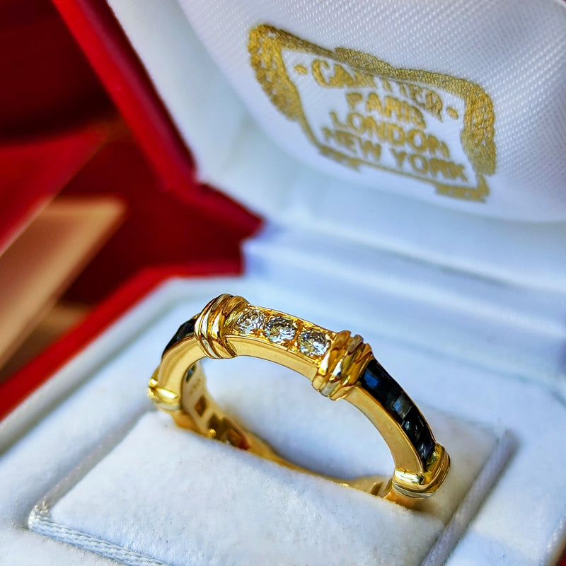 【Vintage Cartier】カルティエ コンテッサ サファイア ダイヤモンド フル リング