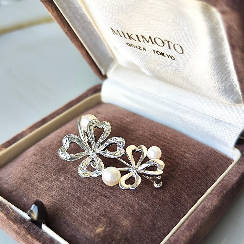 MIKIMOTO ミキモト あこや真珠 クローバーのブローチ – Mico宝飾店