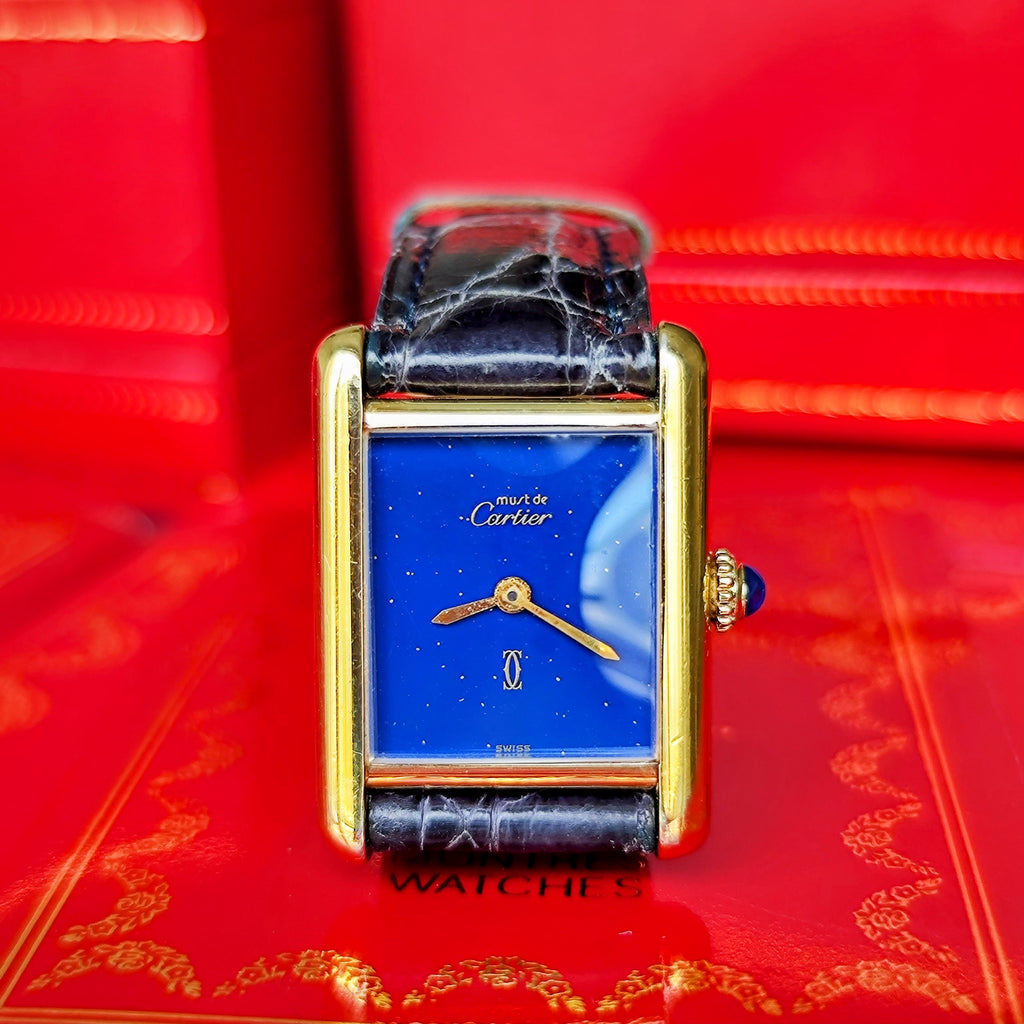【OH済み】Cartier カルティエ マストタンク ラピスラズリ文字盤 手巻き腕時計