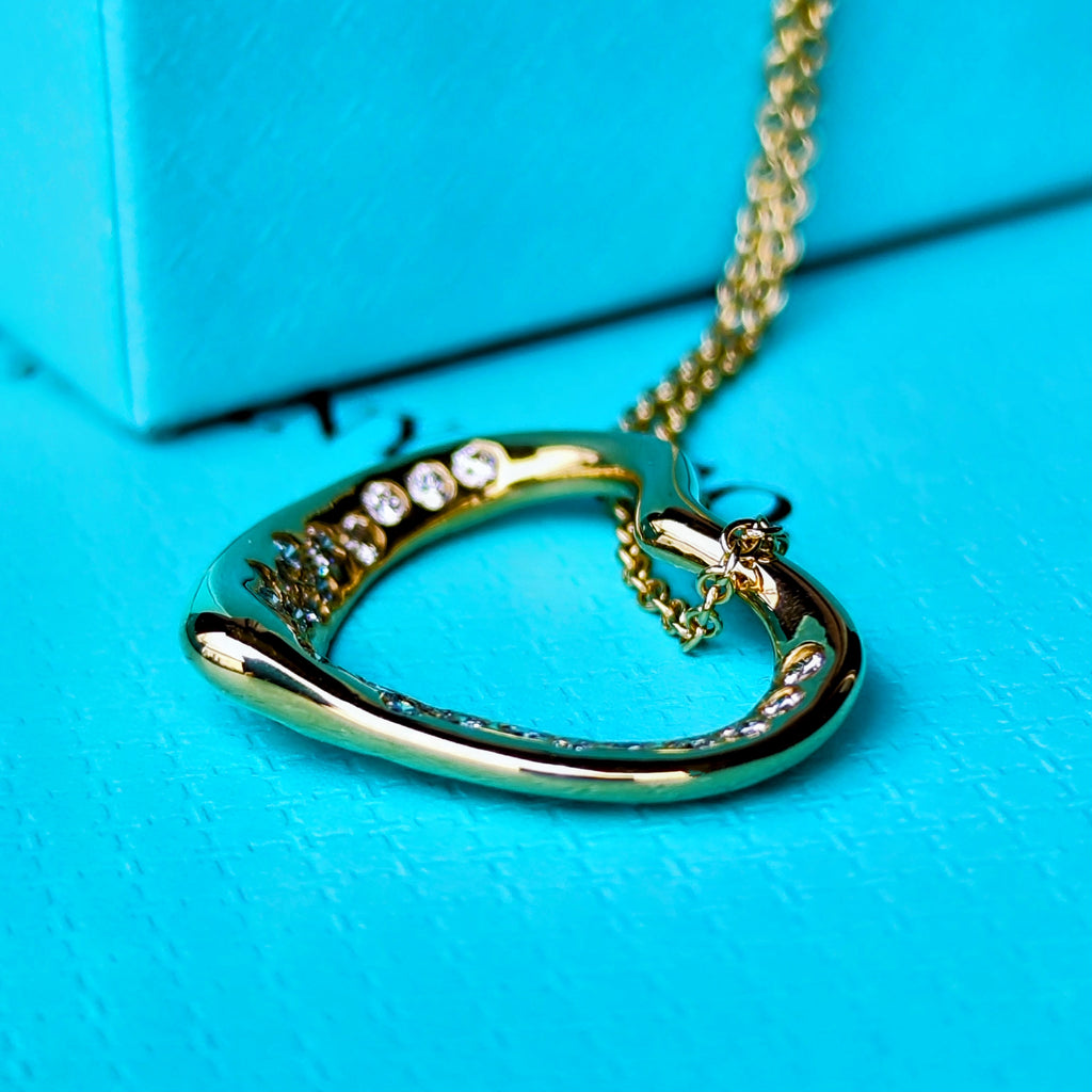 TIFFANY &Co ティファニー オープンハート ダイヤモンド １８金YG ネックレス