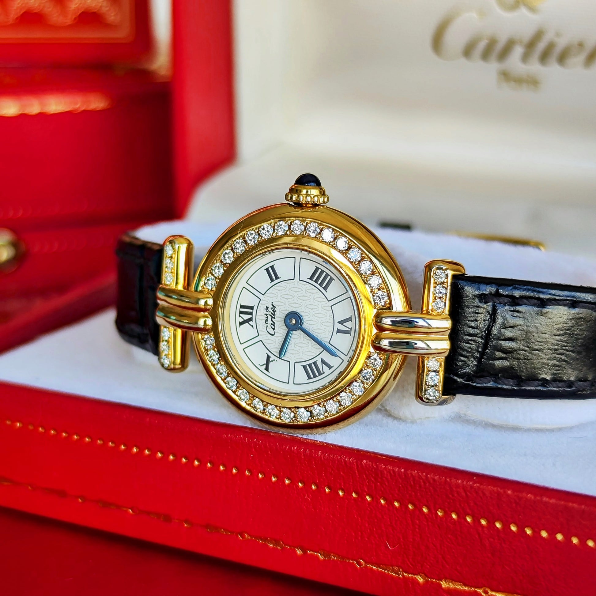 Cartier カルティエ マストコリゼ ダイヤモンドベゼル クォーツ腕時計