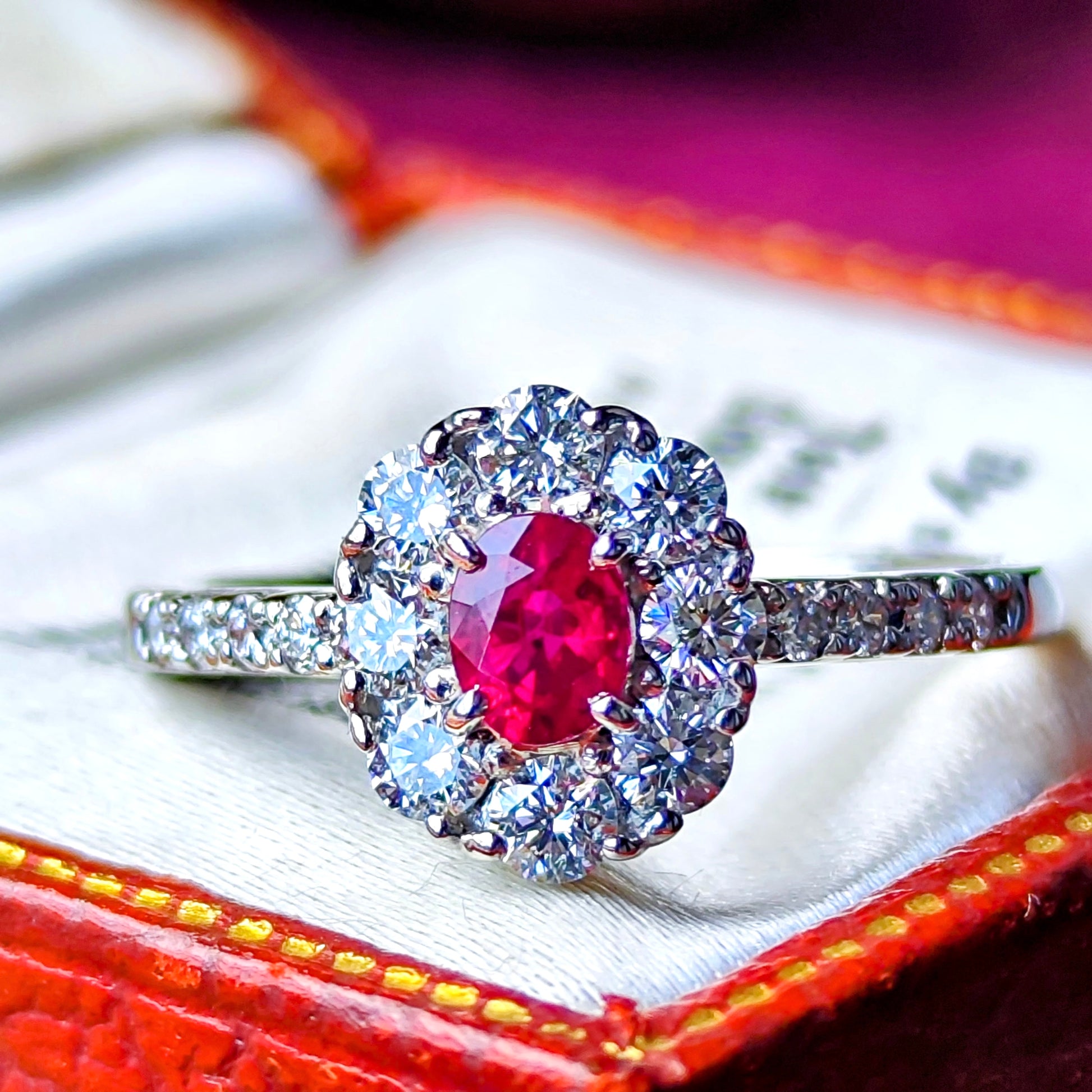【ビルマ産ルビー】天然ルビー 0.310ct 天然ダイヤモンド リング