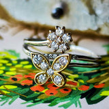 天然ダイヤモンド バタフライモチーフ リング