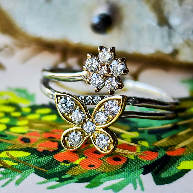 天然ダイヤモンド バタフライモチーフ リング