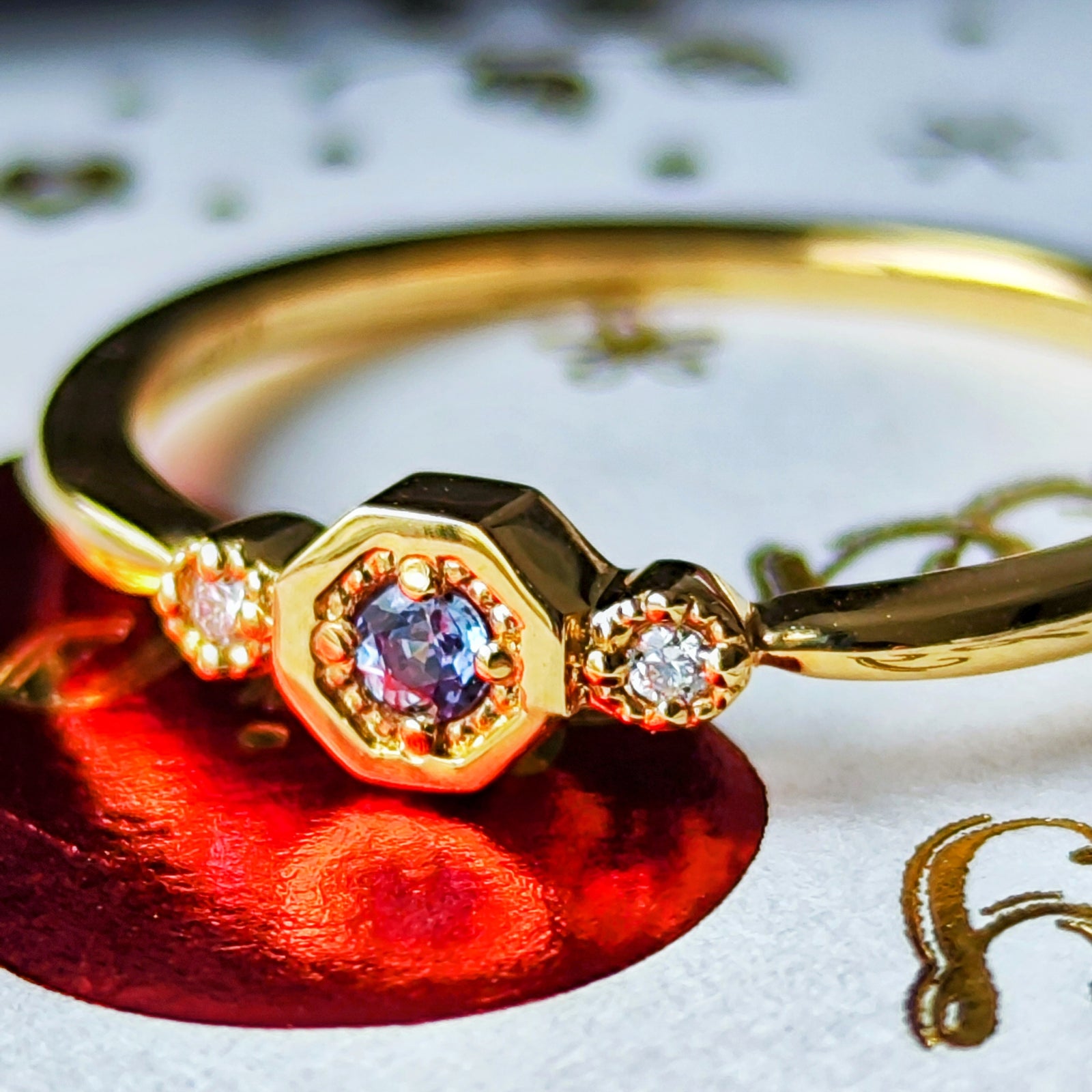 天然石リング　アレキサンドライト 天然アレキサンドライト 天然ダイヤモンド リング – Mico宝飾店