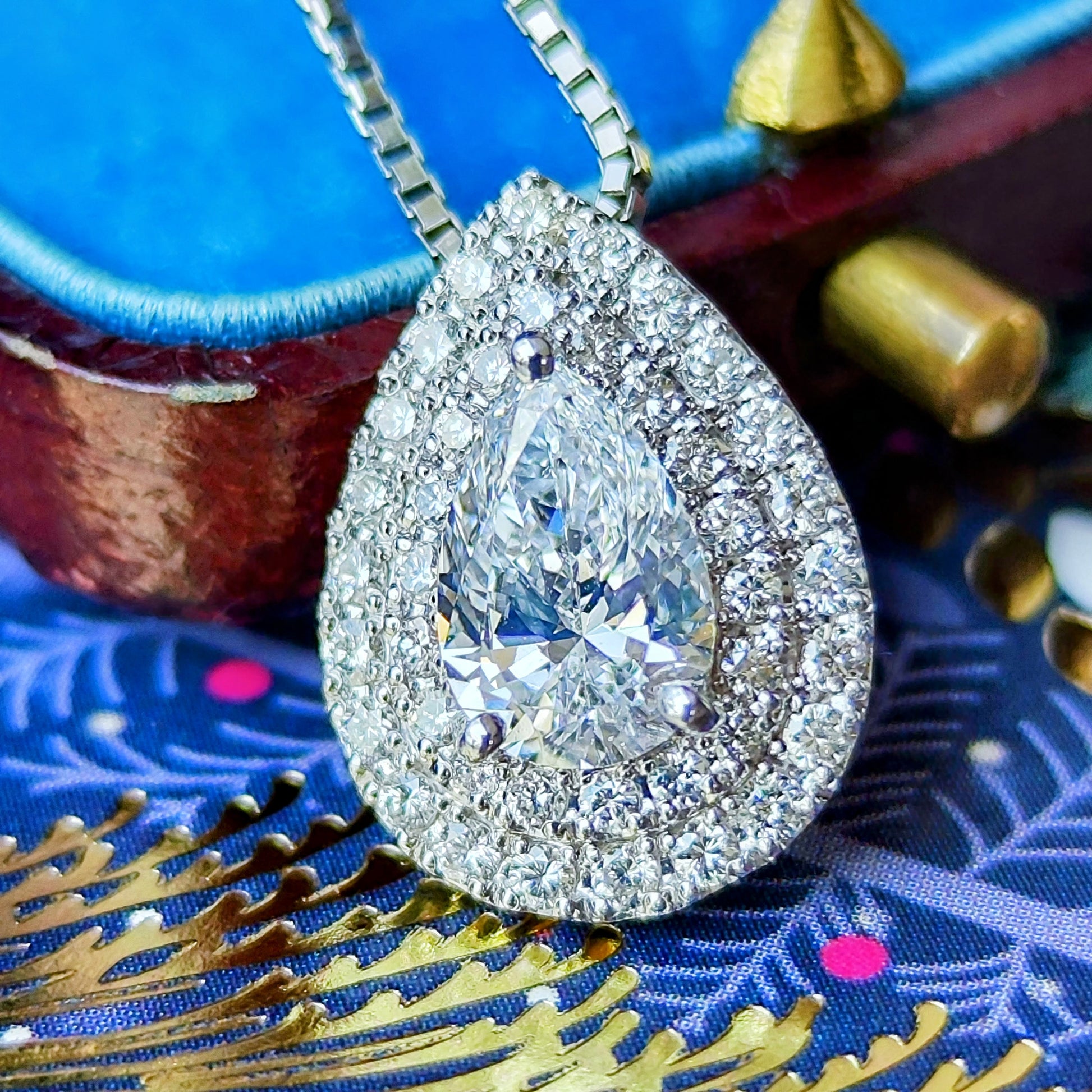 【大粒 1.007ct】天然ダイヤモンド ペアシェイプ プラチナ ネックレス
