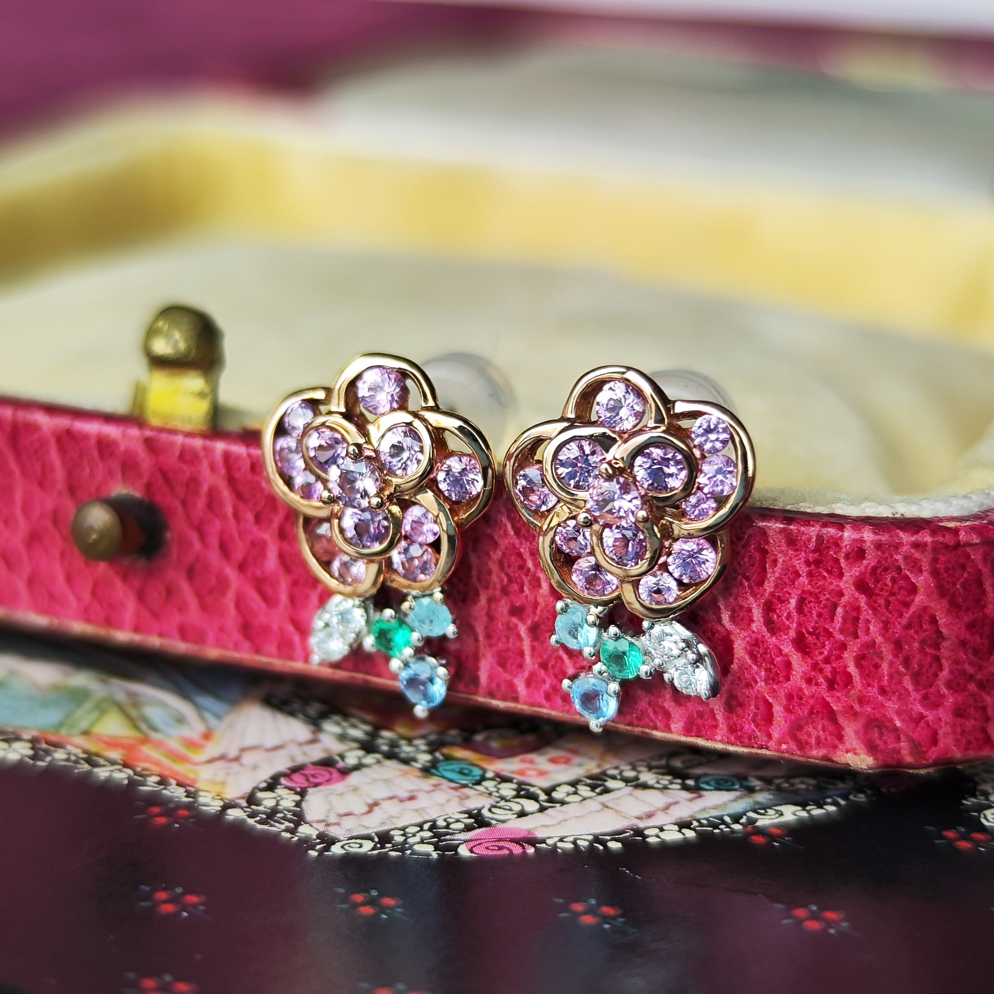 【ロマンチックガーデン】GSTV 天然石 カラーストーン ピアス