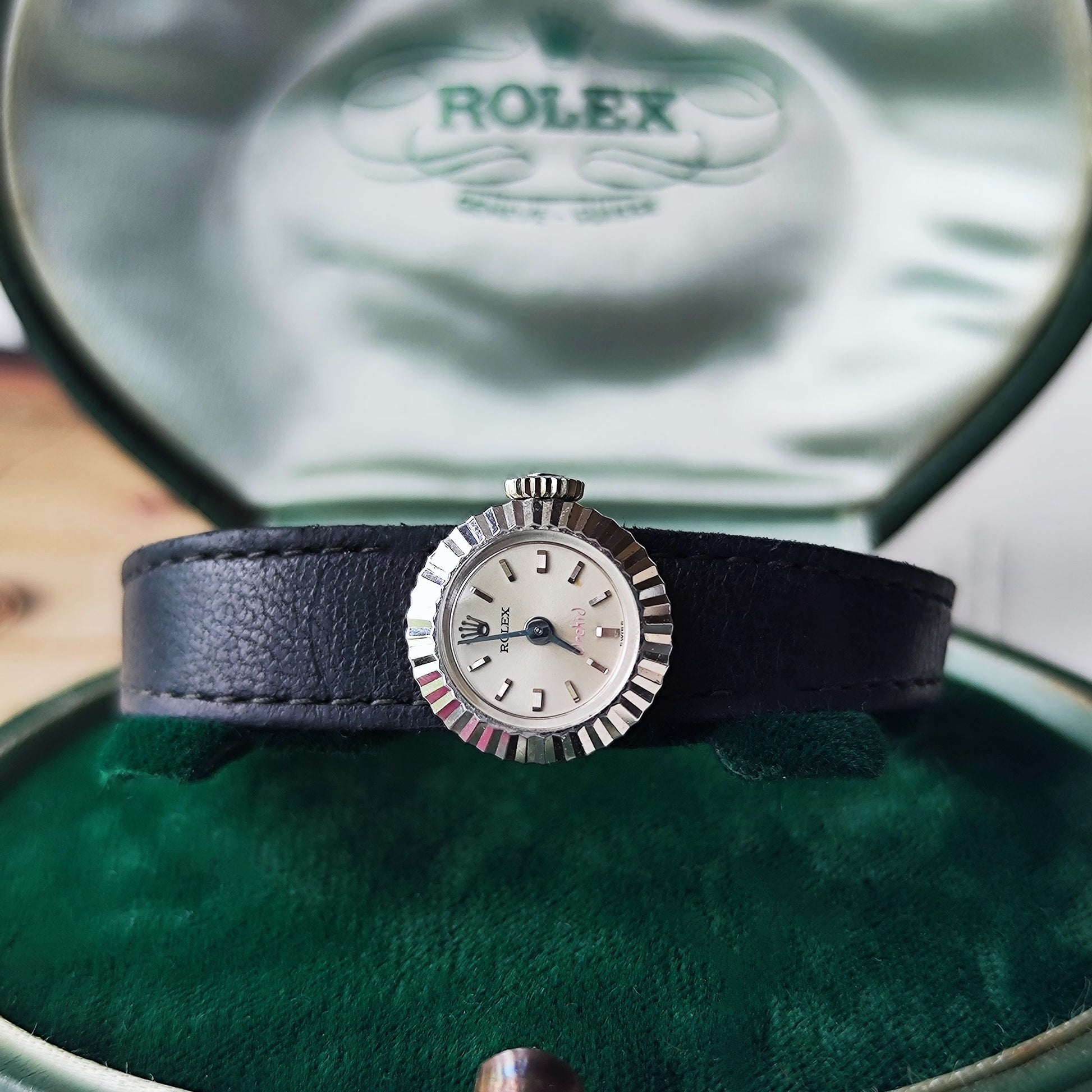 【OH済み】ROLEX ロレックス CHAMELEON カメレオン Orchid 18金無垢 手巻き腕時計