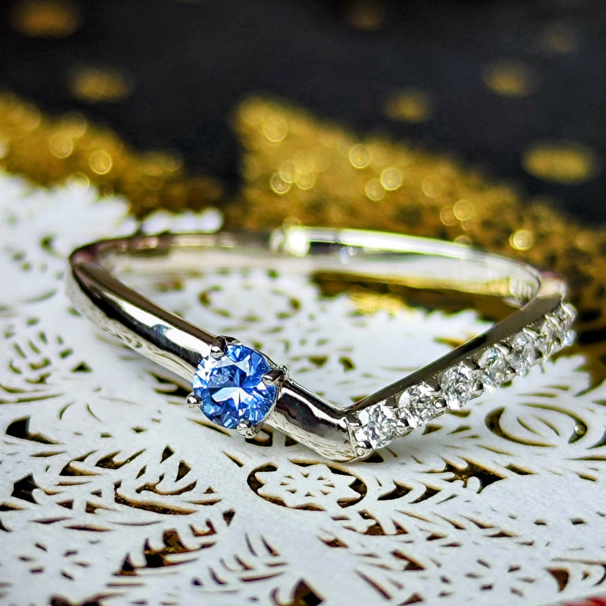 【幻のサファイア ヨーゴ渓谷】天然サファイア 天然ダイヤモンド リング 非加熱