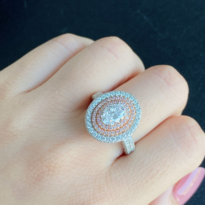 【大粒 Dカラー 1.00ct】天然ダイヤモンド 天然ピンクダイヤモンド リング