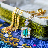 天然エメラルド 天然ダイヤモンド ネックレス