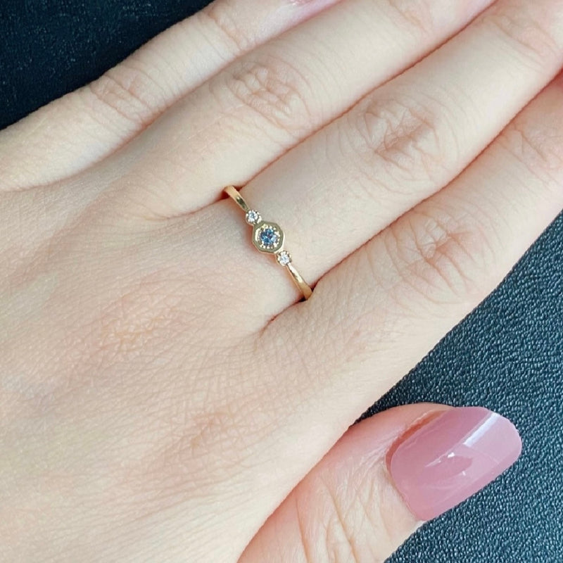 天然アレキサンドライト 天然ダイヤモンド リング