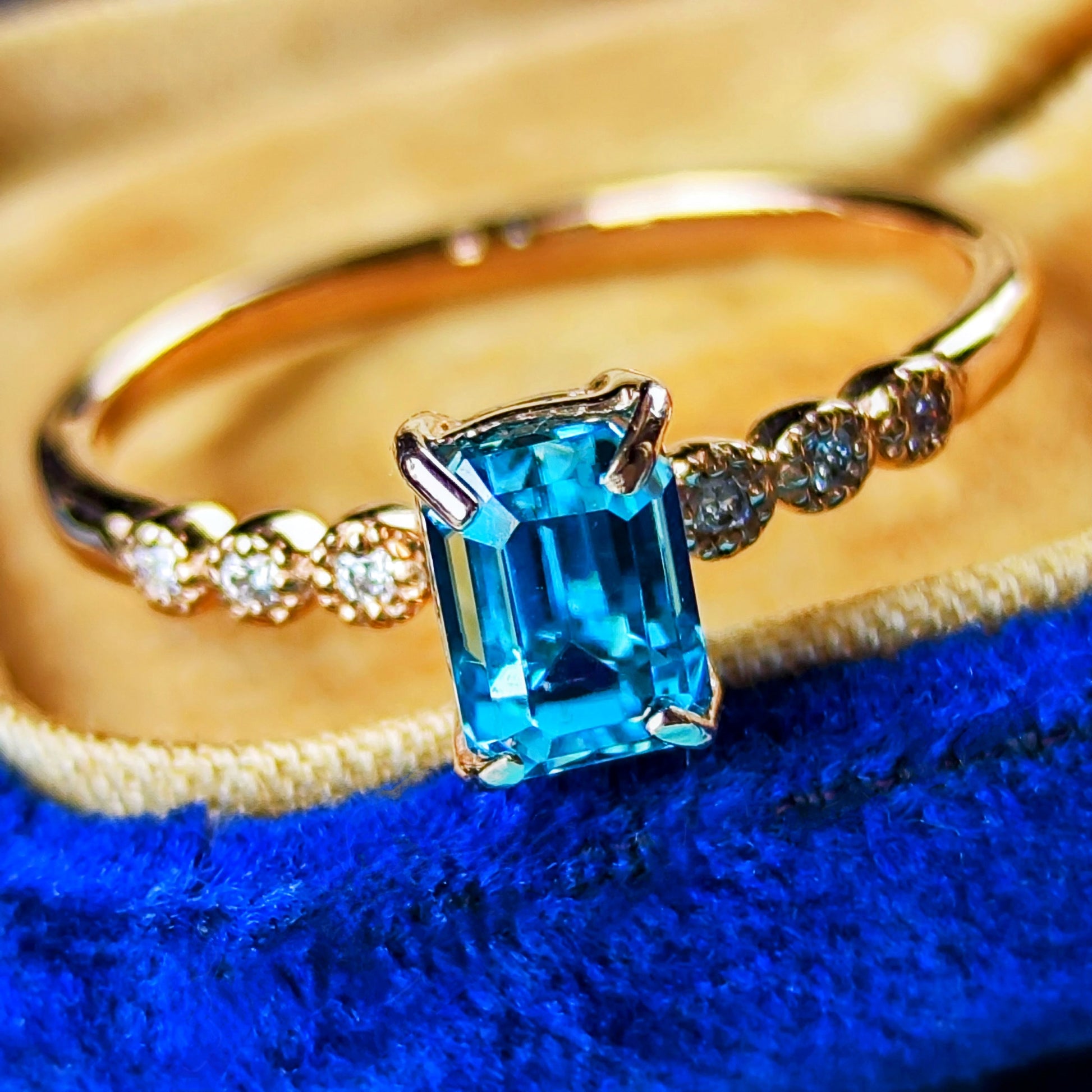 天然ジルコン 1.36ct 天然ダイヤモンド リング