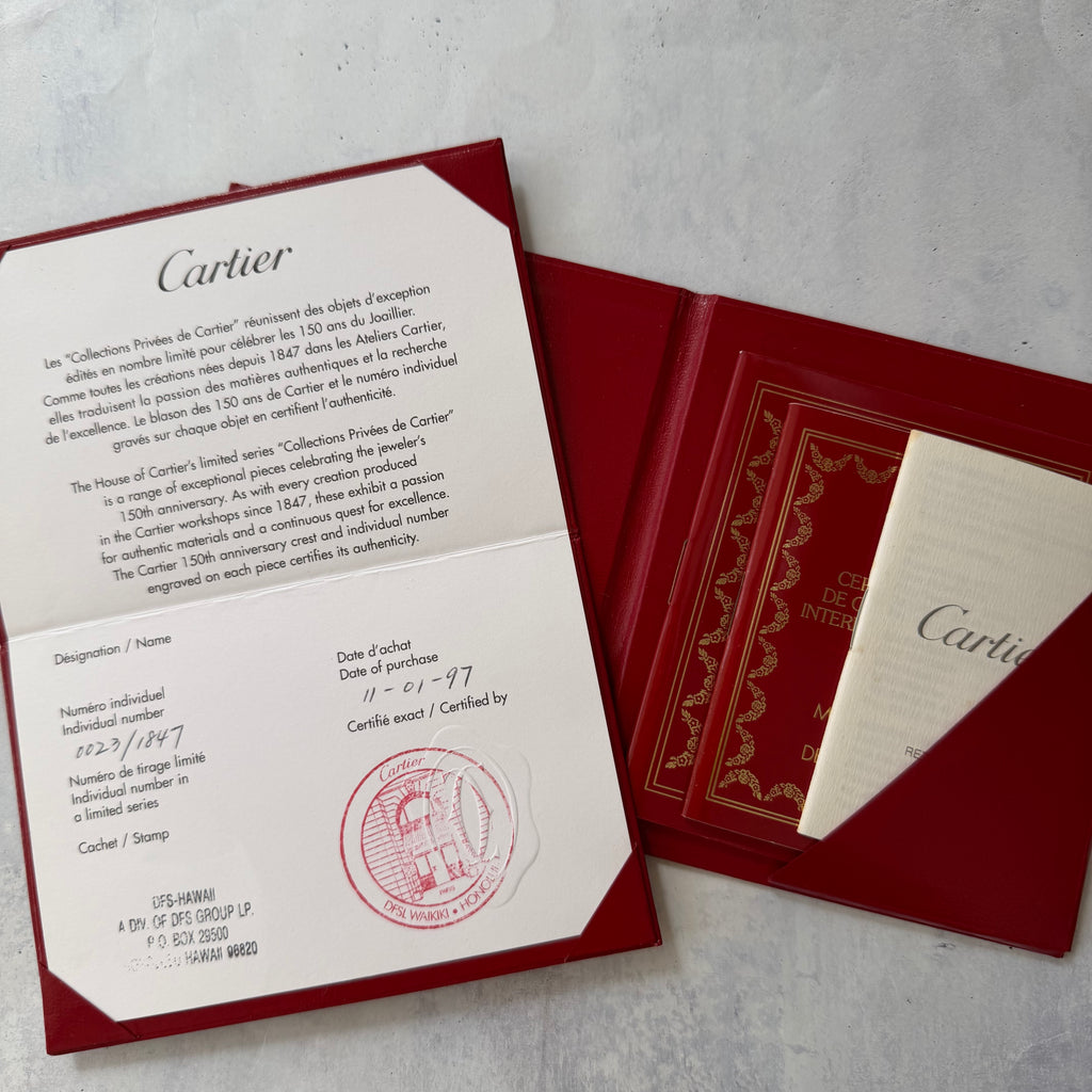 【Cartier 150周年 1847本限定モデル】
カルティエ マストヴァンドーム LM クォーツ腕時計 ギャランティカード