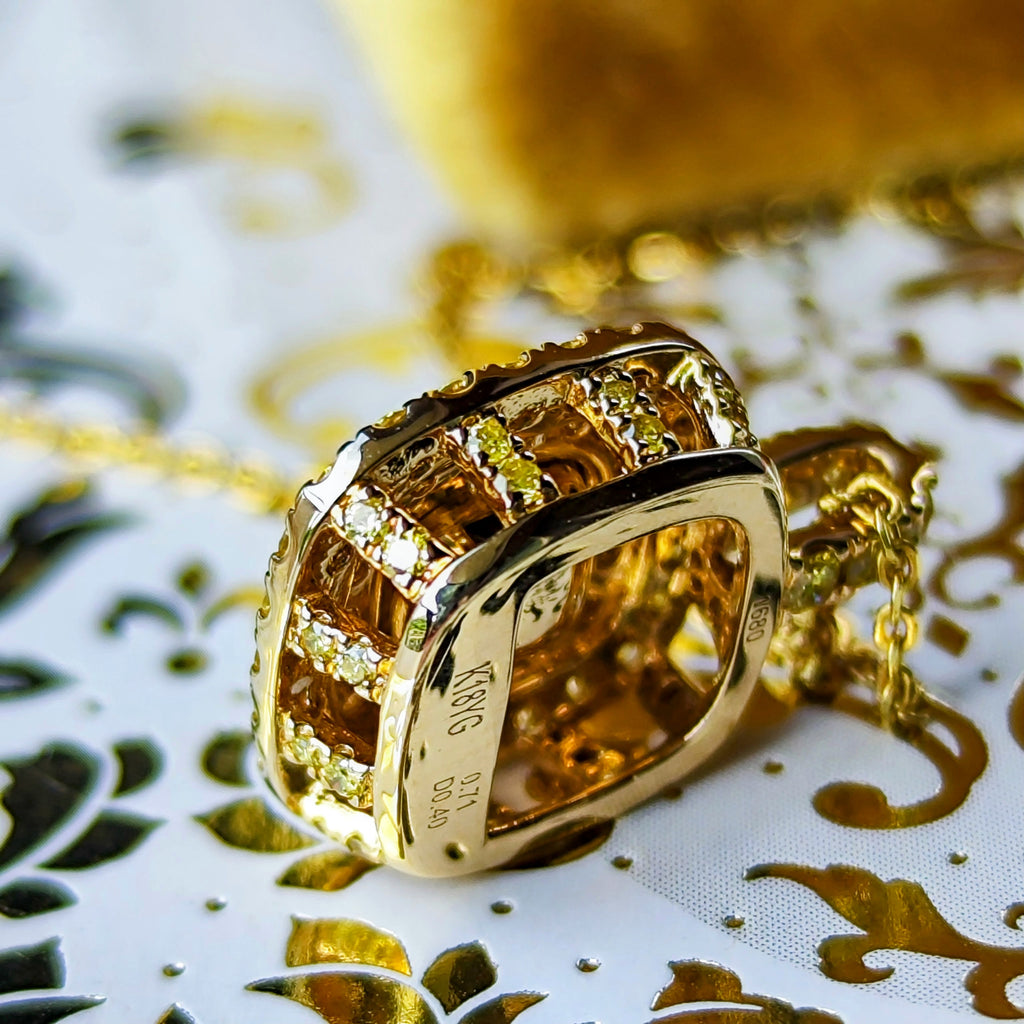 【イエローダイヤ】FANCY INTENSE YELLOW VVS2 0.71ct ネックレス GIA