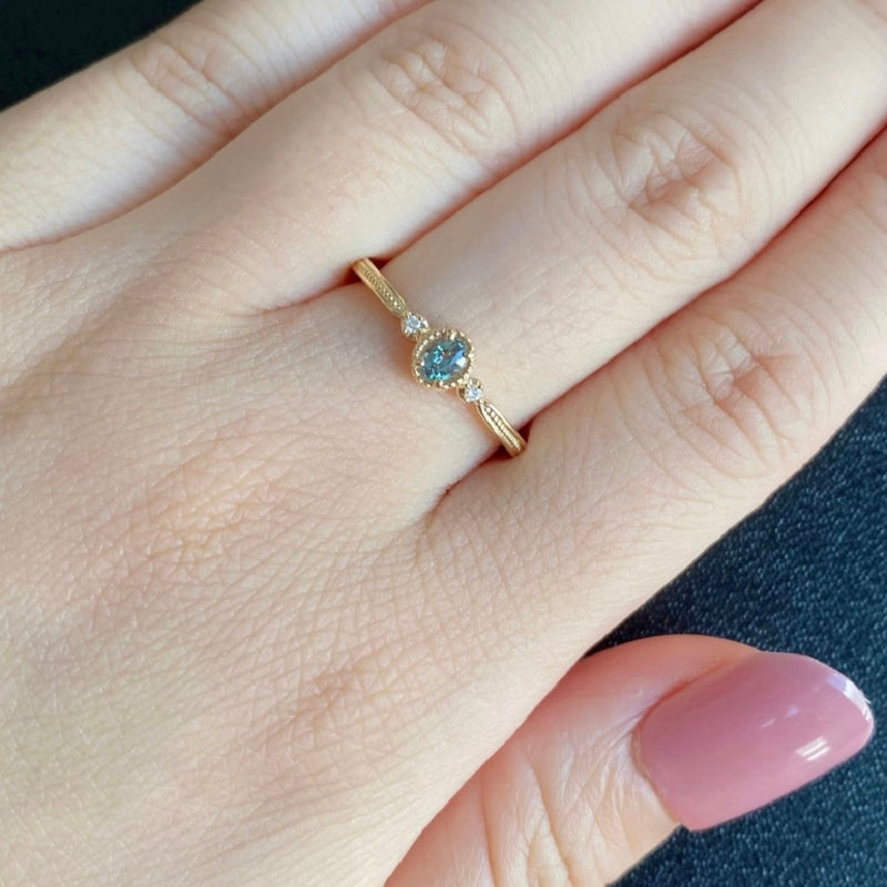 天然アレキサンドライト 天然ダイヤモンド リング