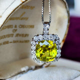 【大粒 4.36ct】天然スフェーン 天然ダイヤモンド ネックレス