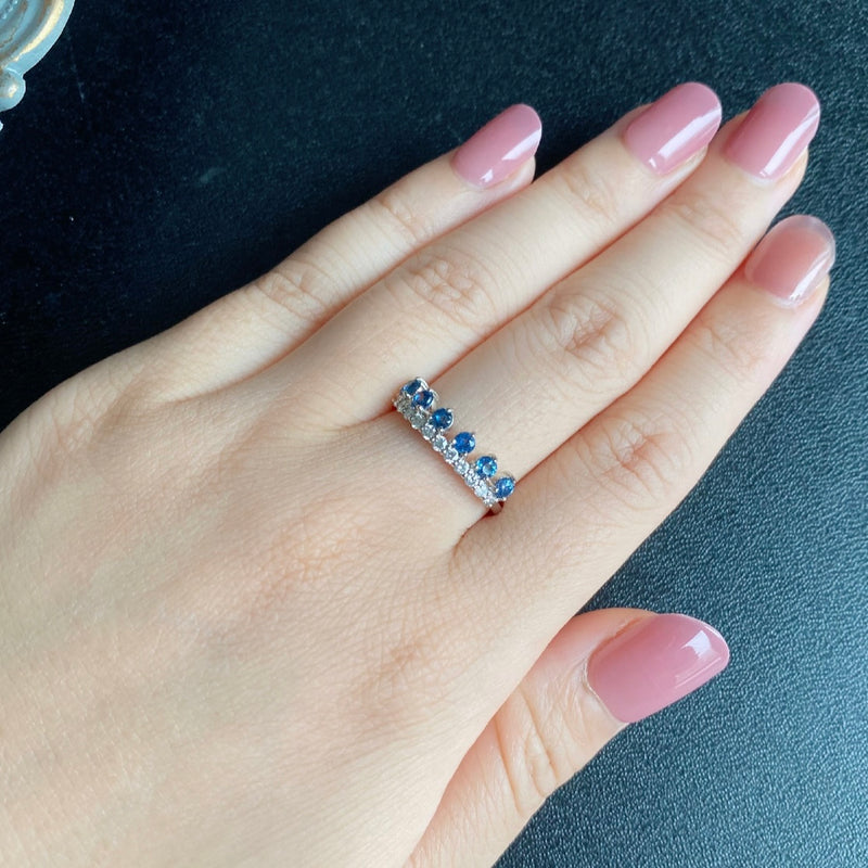 【レアストーン】天然コバルトブルースピネル 天然ダイヤモンド リング