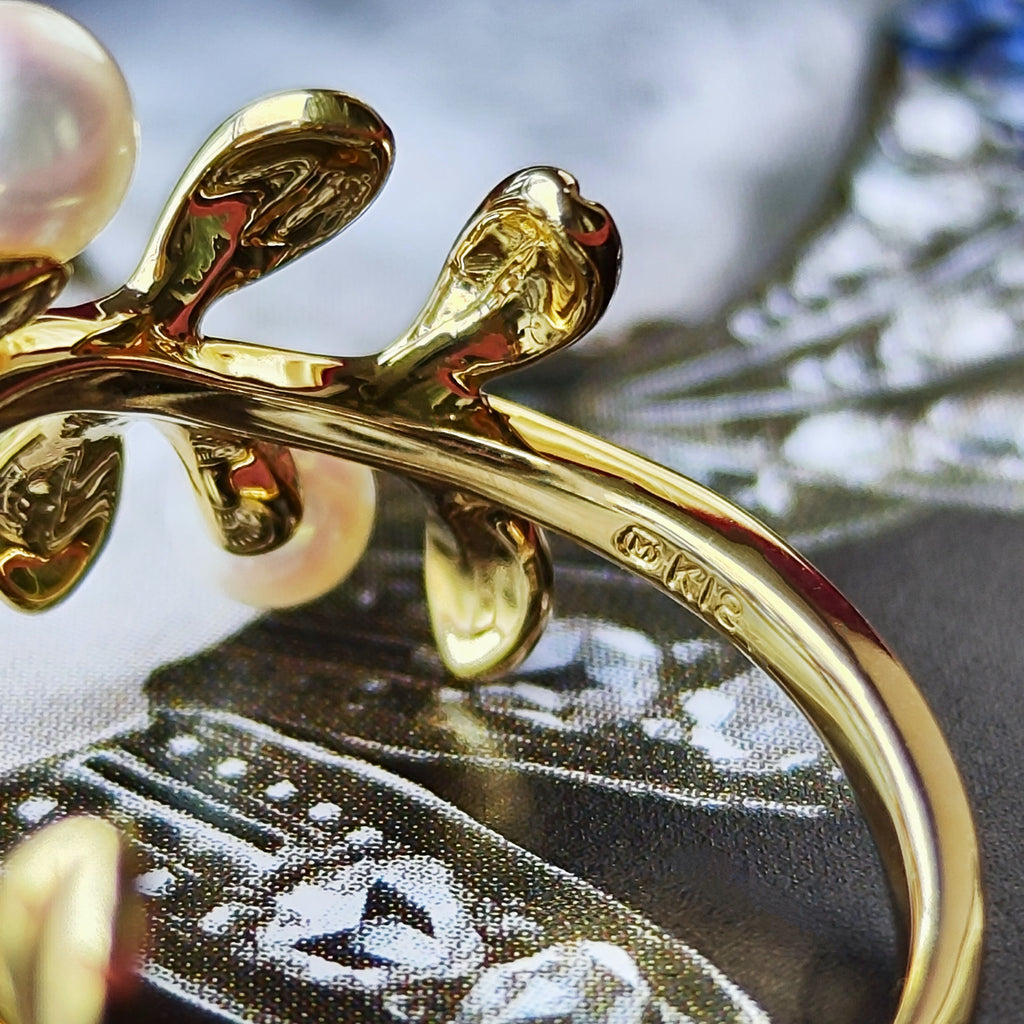 MIKIMOTO ミキモト あこや真珠 18金リング