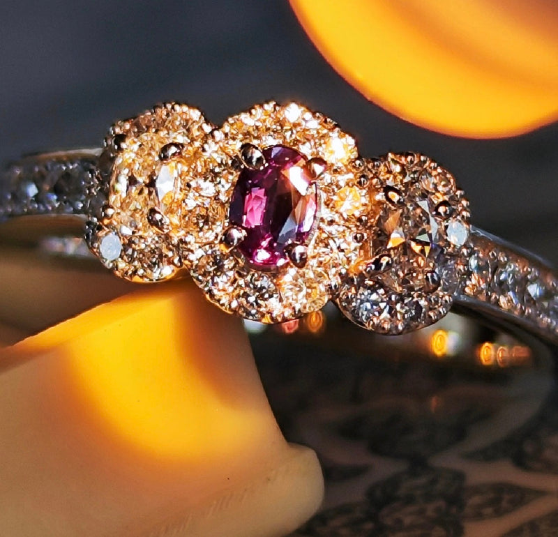 天然アレキサンドライト 天然ダイヤモンド プラチナリング