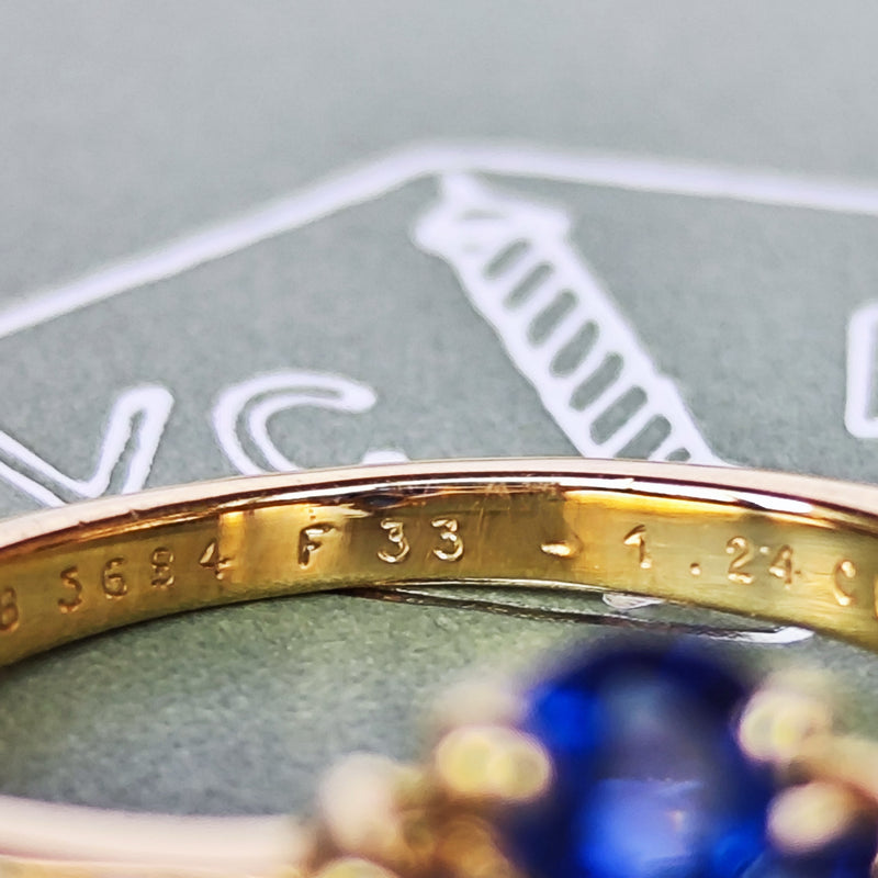 【Vintage Van Cleef & Arpels】ヴァンクリーフ&アーペル サファイア フラワーリング