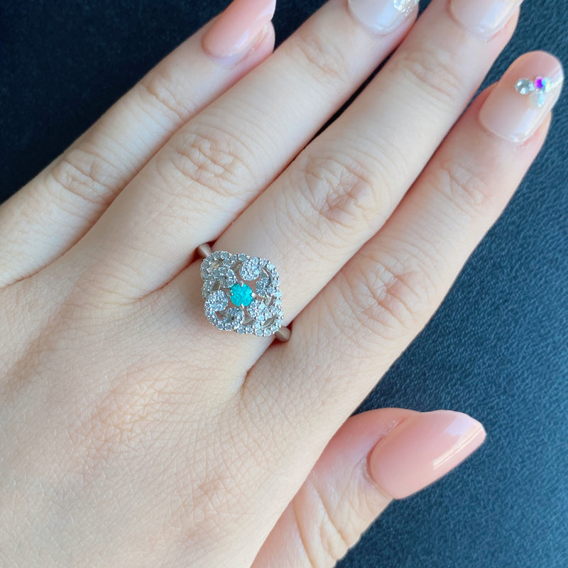 【ブラジル産 GIA】天然パライバトルマリン 天然ダイヤモンド リング