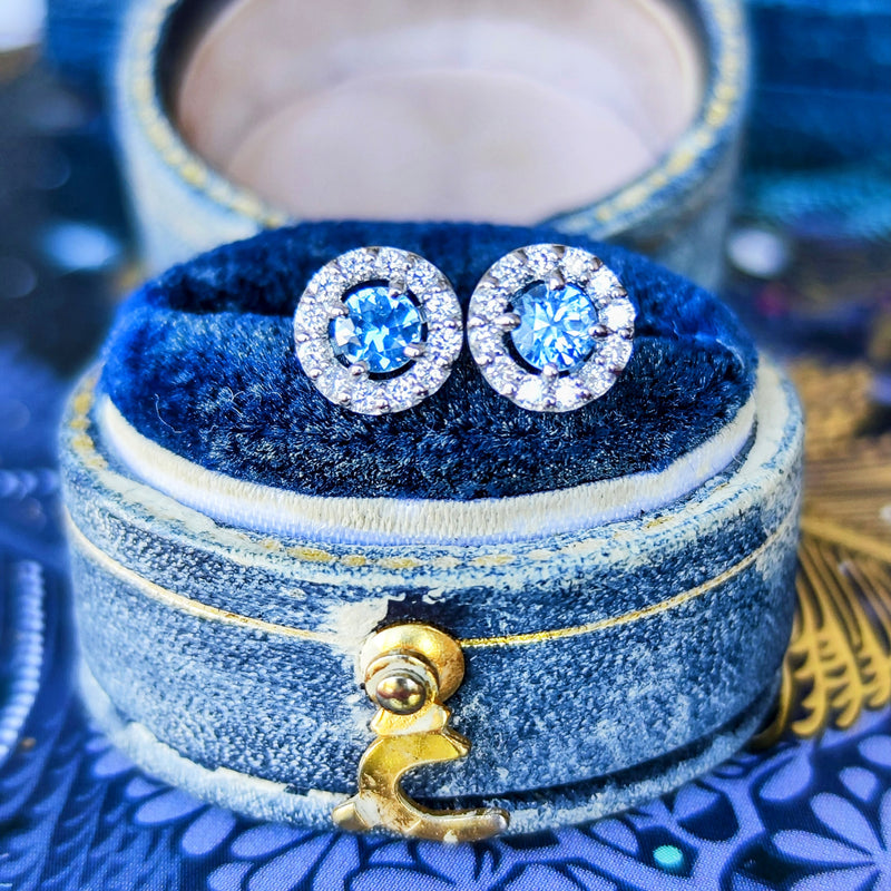 【カンチャナブリ産】天然サファイア 天然ダイヤモンド ピアス