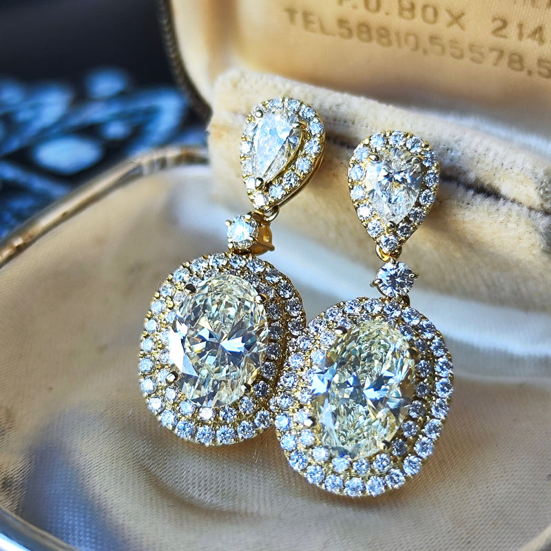 【大粒】天然ダイヤモンド 計4.02ct 1.76ct 18金ピアス GIA