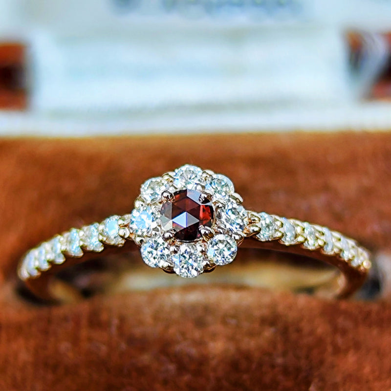 【ローズカット】天然ブラウンダイヤモンド 天然ダイヤモンド リング