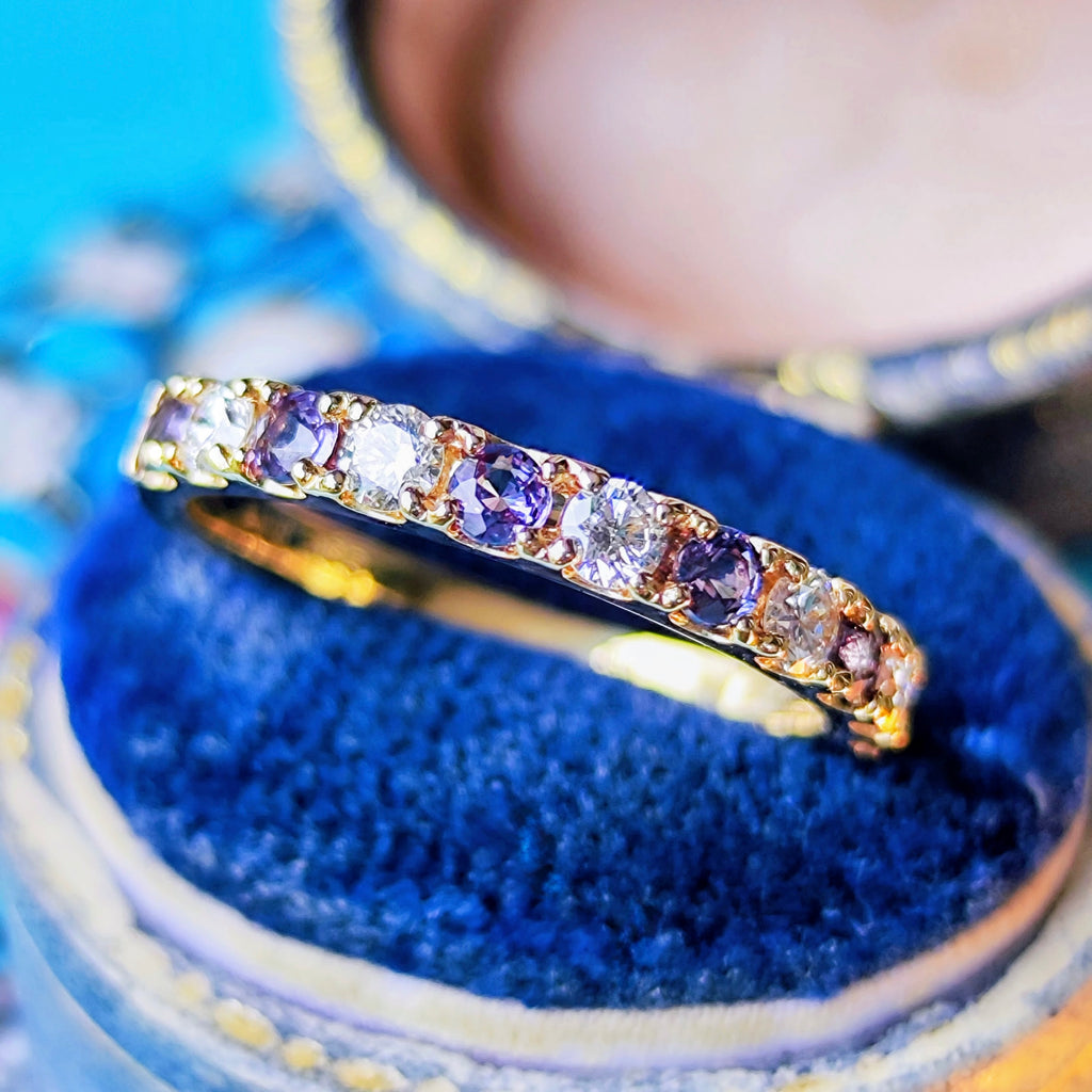 【ベキリーブルー】天然カラーチェンジガーネット 天然ダイヤモンド 0.38ct リング