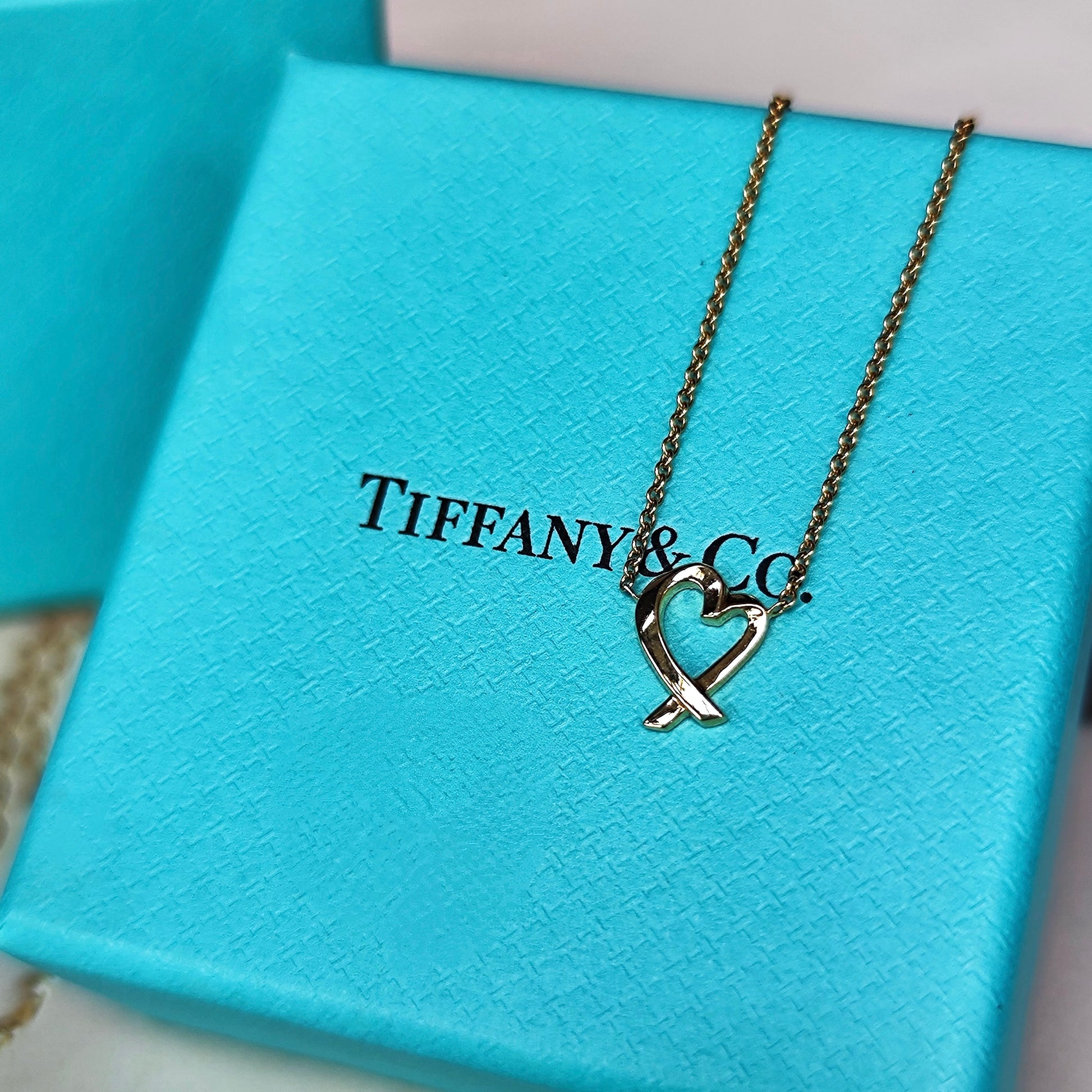TIFFANY&Co ティファニー ラビングハート ネックレス 18金YG