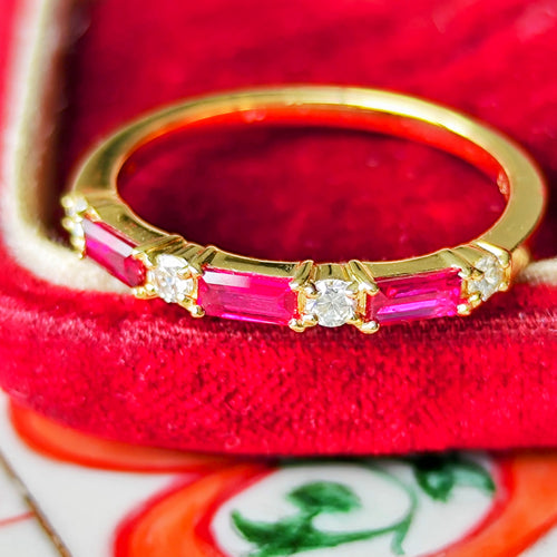 【非加熱 ピジョンブラッド】天然ルビー 天然ダイヤモンド 18金リング