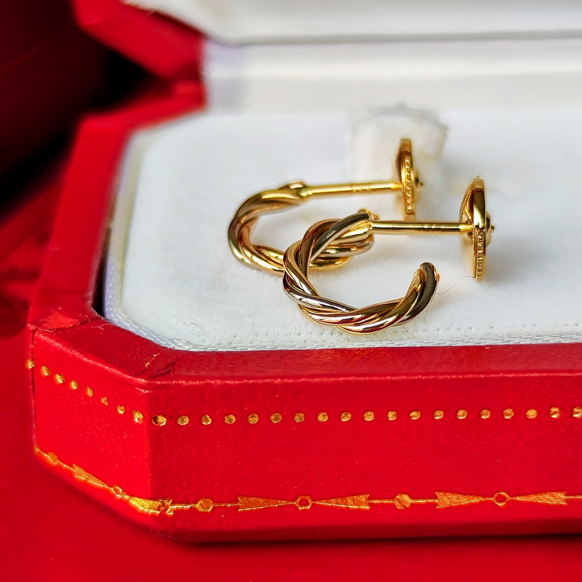 Cartier カルティエ トリニティピアス スリーカラー 18金